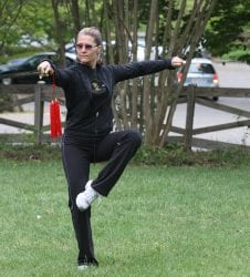 Kris Brinker during Tai Chi Sword demonstration